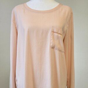 Ann Taylor Blush Lightweight Long Sleeve Blouse | Size L